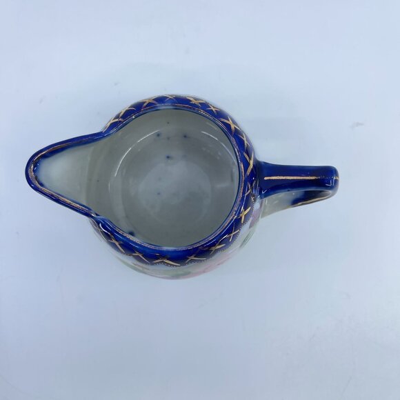 vintage nippon creamer and lidded sugar hand painted floral design gold decorati - Picture 14 of 16